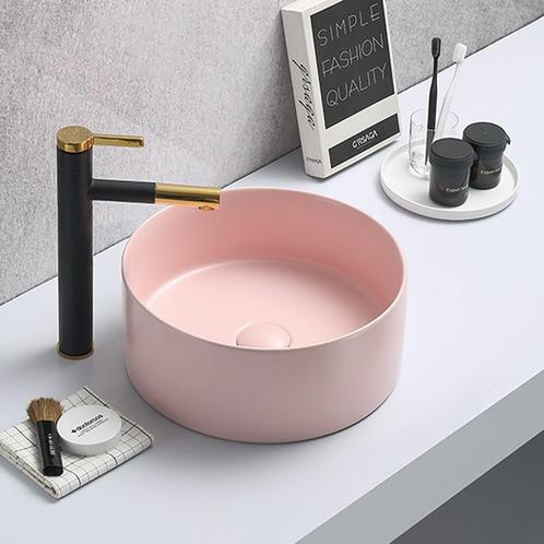 Waskom Valentina 35x35x14cm mat roze inclusief afvoerplug, Doe-het-zelf en Verbouw, Sanitair, Verzenden