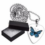 Aluminium plectrum ketting met de afbeelding van een vlinder, Nieuw, Ophalen of Verzenden
