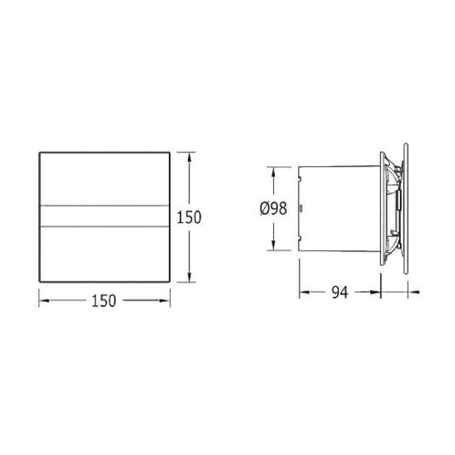 Badkamer Ventilator Cata E-100 GBTH Timer En Vochtsensor 100, Doe-het-zelf en Verbouw, Sanitair, Ophalen of Verzenden