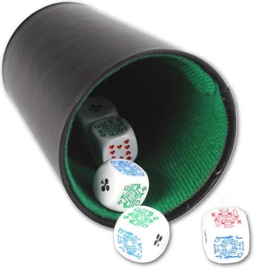 Longfield Games Pokerbeker Met Deksel En 18mm Pokerstenen, Kinderen en Baby's, Speelgoed | Overig, Verzenden
