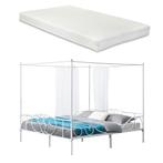 Metalen hemelbed Finstrom wit met matras 180x200 cm, Nieuw, Verzenden