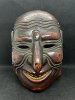 Noh masker - Droog lak - Oud Japans traditioneel, Antiek en Kunst