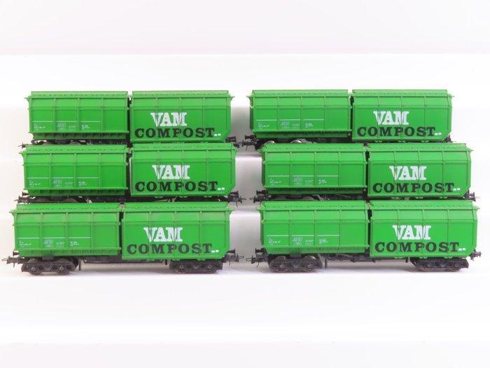 Roco H0 - o.a. 4368 - Modeltrein goederenwagon (6) - 6x, Hobby en Vrije tijd, Modeltreinen | H0