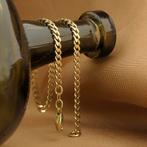 Gouden gourmetschakel armband | 22,5 cm, Sieraden, Tassen en Uiterlijk, Armbanden, Ophalen of Verzenden, Gebruikt, Overige kleuren