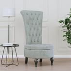 vidaXL Stoel hoge rugleuning met knopen fluweel lichtgrijs, Huis en Inrichting, Fauteuils, Verzenden, Nieuw