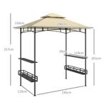 TRUUSK Grillpaviljoen 240 X 150 X 257 Cm Waterdicht Vlamvert, Verzenden, Nieuw
