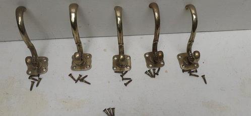 Set kapstokhaken (5) - Messing, Antiek en Kunst, Curiosa en Brocante