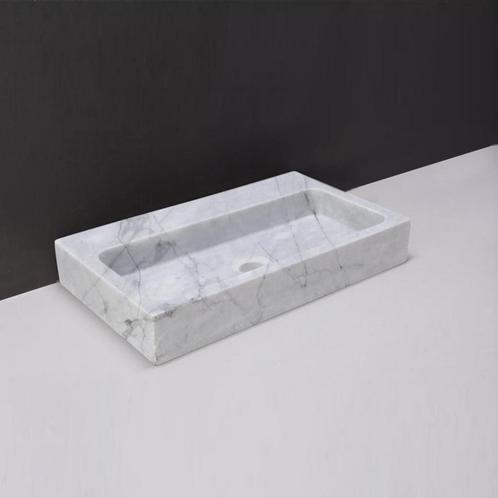 Wastafel Forzalaqua Taranto Carrara Gepolijst 50x30x8 cm, Doe-het-zelf en Verbouw, Sanitair, Overige typen, Nieuw, Ophalen of Verzenden