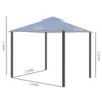 TRUUSK Outsunny Pavillon Partyzelt Doppeldach 3,45x3,45m Met, Tuin en Terras, Verzenden, Nieuw