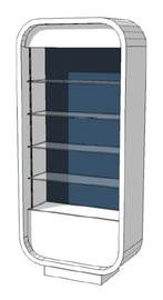 High glossy kast wit met glasplaten en spiegel S-VEC-002