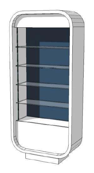 High glossy kast wit met glasplaten en spiegel S-VEC-002, Zakelijke goederen, Kantoor en Winkelinrichting | Winkel en Inventaris