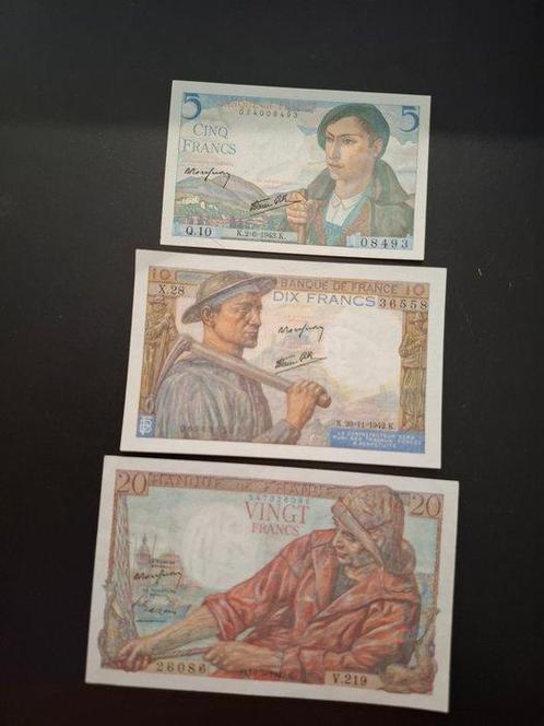 Frankrijk. - 6 Banknotes - Various Dates (Zonder, Postzegels en Munten, Munten | Nederland