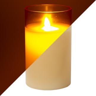 Led kaars | 12.5 cm | PEHA (In glas, Timer, Amber), Huis en Inrichting, Woonaccessoires | Kandelaars en Kaarsen, Nieuw, Verzenden