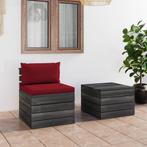 vidaXL 2-delige Loungeset met kussens pallet massief, Tuin en Terras, Verzenden, Nieuw, 2 zitplaatsen, Loungeset