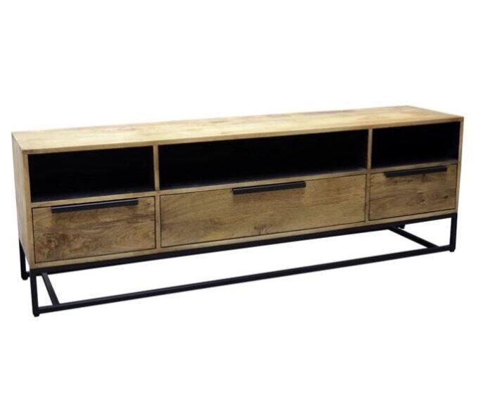 TV-meubel Borneo 180 cm mango metaal | Moods Collection, Huis en Inrichting, Kasten | Televisiemeubels, Nieuw, Ophalen of Verzenden