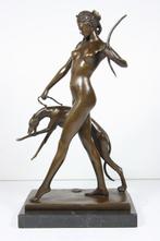 sculptuur, Diana, Godess of the Hunt - 31 cm - Marmer, Antiek en Kunst