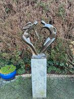 Bronzen Liefdespaar Sculptuur - Tuinbeeld - Tuinkunst, Tuin en Terras, Verzenden, Nieuw, Metaal, Abstract beeld