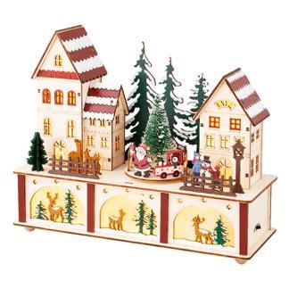Houten kerstfiguur | Kerstdorp | Lumineo, Diversen, Kerst, Nieuw, Verzenden