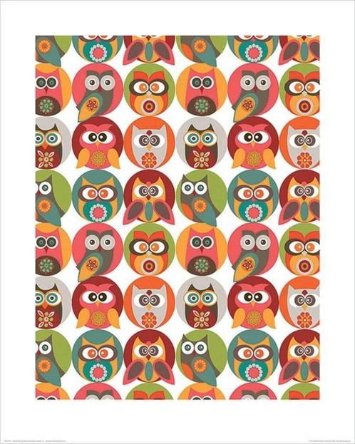 Kunstdruk Valentina Ramos - Owls Family 40x50cm, Huis en Inrichting, Woonaccessoires | Schilderijen, Tekeningen en Foto's, Nieuw