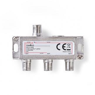 F connector splitter - Nedis (3-weg, 10.5 dB), Computers en Software, Pc- en Netwerkkabels, Nieuw, Verzenden
