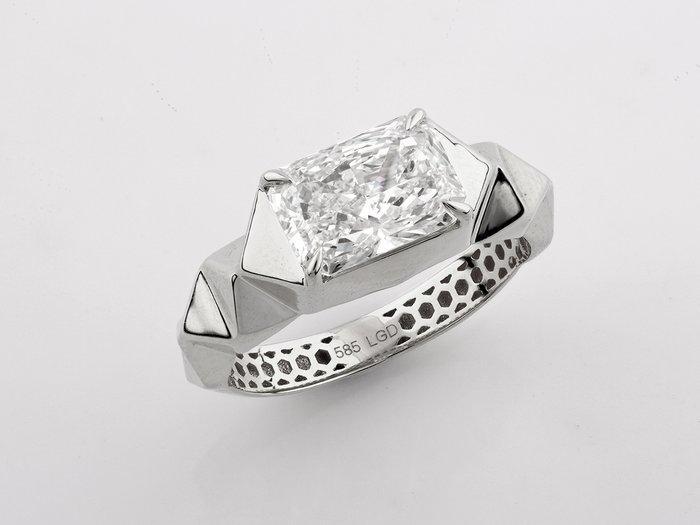 Ring - 14 karaat Witgoud - 2.01ct. tw. Diamant (Lab-grown), Sieraden, Tassen en Uiterlijk, Ringen