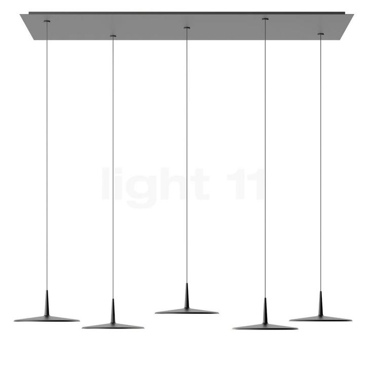 Vibia Skan Hanglamp LED 5-lichts, zwart - DALI (Hanglampen), Huis en Inrichting, Lampen | Hanglampen, Nieuw, Verzenden