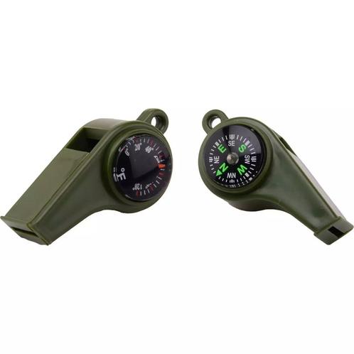 Benson Fluitje met kompas en thermometer - 3-in-1 multifu..., Sport en Fitness, Bergsport en Wandelen, Nieuw, Ophalen of Verzenden