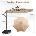 2dekans | Coast Zweefparasol – Met LED Verlichting – Ø300 x, Ophalen of Verzenden, Zo goed als nieuw