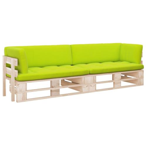 vidaXL Tweezitsbank pallet met kussens geïmpregneerd, Tuin en Terras, Tuinsets en Loungesets, Nieuw, Verzenden