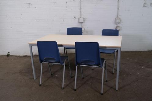 De Valk | Kantinetafel | Tweedehands | Ahorn blad | Zilvergr, Zakelijke goederen, Kantoor en Winkelinrichting | Kantoormeubilair en Inrichting