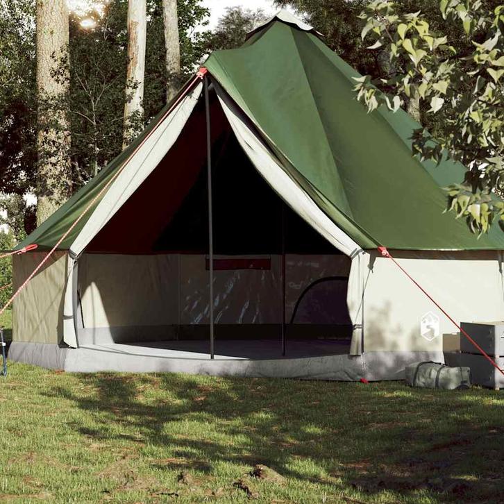 vidaXL Tipitent 10-persoons waterdicht groen, Caravans en Kamperen, Tenten, Nieuw, tot en met 2, Verzenden
