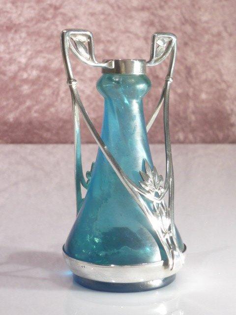 Art Nouveau Pantin 41 - Vaas - Glas, Zilver, Antiek en Kunst, Antiek | Glas en Kristal