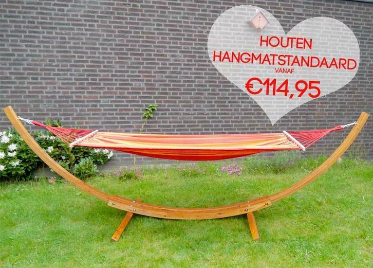 Houten hangmatstandaard hangmat standaard 300 350 420 cm, Tuin en Terras, Hangmatten, Met standaard, Binnen, Buiten, Nieuw, Eenpersoons