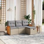 vidaXL 4-delige Loungeset met kussens poly rattan gemengd, Verzenden, Nieuw, Rotan, Loungeset