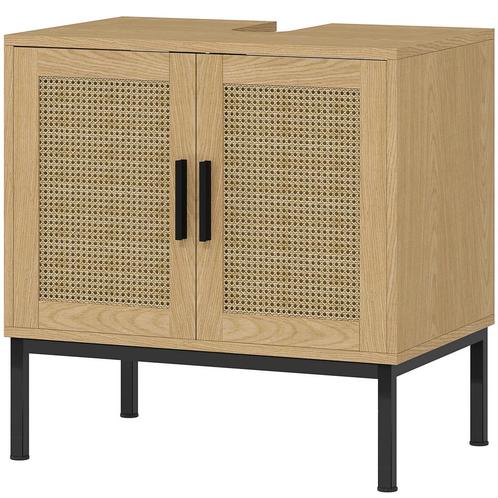 TRUUSK Onderkast voor Wastafel - Kastvak met Rieten Look - K, Huis en Inrichting, Badkamer | Badkamermeubels, Nieuw, Verzenden