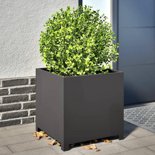 vidaXL Plantenbak 50x50x50 cm staal zwart, Tuin en Terras, Bloembakken en Plantenbakken, Nieuw, Metaal, Verzenden