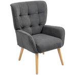 TRUUSK Fauteuil Woonkamer Loungestoel Relaxstoel Met Houten, Huis en Inrichting, Verzenden, Nieuw