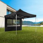 Opvouwbaar tuinpaviljoen 3x3m met 2 zijdelen - zwart, Tuin en Terras, Partytenten, Verzenden, Nieuw