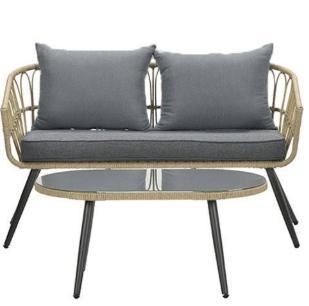 Showroommodel Franklin balkon loungeset 2 delig  antraciet, Tuin en Terras, Tuinsets en Loungesets, Nieuw, Ophalen of Verzenden