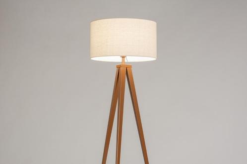 Rietveld Vloerlampen - Bruin, Beige, Zand - Stof, Metaal, Huis en Inrichting, Lampen | Vloerlampen, Verzenden