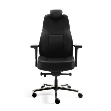 (MDK-107446) B1 24-Uur Stoel &ndash; leder zwart, Huis en Inrichting, Bureaus, Bureau, Nieuw, In hoogte verstelbaar, Met wielen