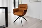 Bureaustoel LE GRAND cognac echt leer structuurstof zwart, Huis en Inrichting, Stoelen, Ophalen of Verzenden, Nieuw