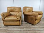 Fauteuil - Leder - Set van twee leren fauteuils uit de jaren