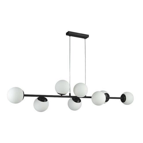 Hanglamp bollen | Bali | 120 cm | 8-lichts | Zwart, Huis en Inrichting, Lampen | Hanglampen, 75 cm of meer, Nieuw, Metaal, Ophalen of Verzenden