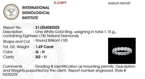 Eeuwigheidsring - 14 karaat Witgoud - 1.69ct. tw. Diamant, Sieraden, Tassen en Uiterlijk, Antieke sieraden