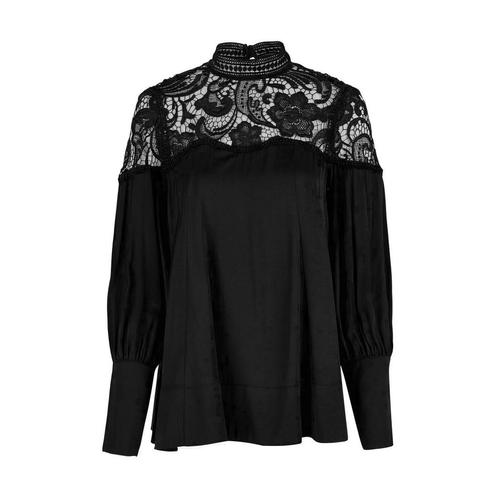 Marc Aurel • zwarte blouse met kant • 36, Kleding | Dames, Tops, Zwart, Nieuw, Maat 36 (S), Verzenden
