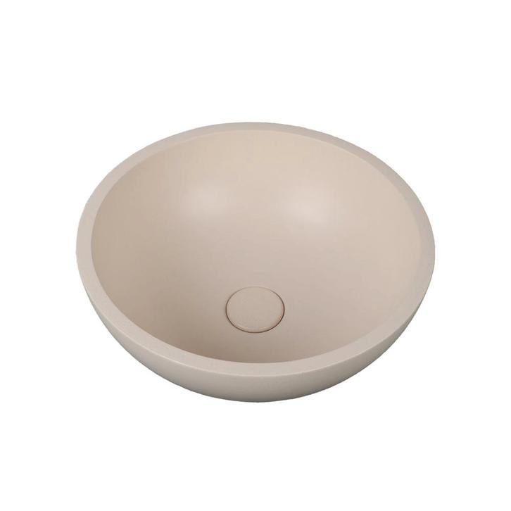 Waskom Karis 36x36x14.5cm beton rond beige inclusief, Doe-het-zelf en Verbouw, Sanitair, Verzenden