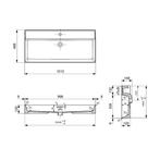 Wastafel AQS Cloud Zonder Kraangat 100x46,6 cm met Overloop, Ophalen of Verzenden, Nieuw
