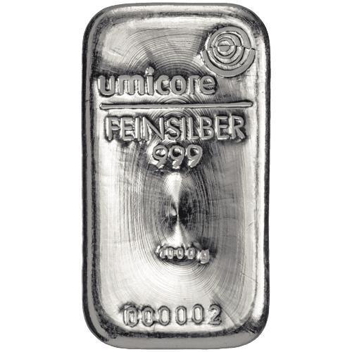 1 kilo zilverbaar Umicore, Postzegels en Munten, Edelmetalen en Baren, Zilver, Verzenden