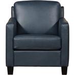 Leren fauteuil Smart - Granada Blue (blauw) - Poten hout, Nieuw, Ophalen of Verzenden, Bohemian, Eigentijds, Modern, Retro, 50 tot 75 cm